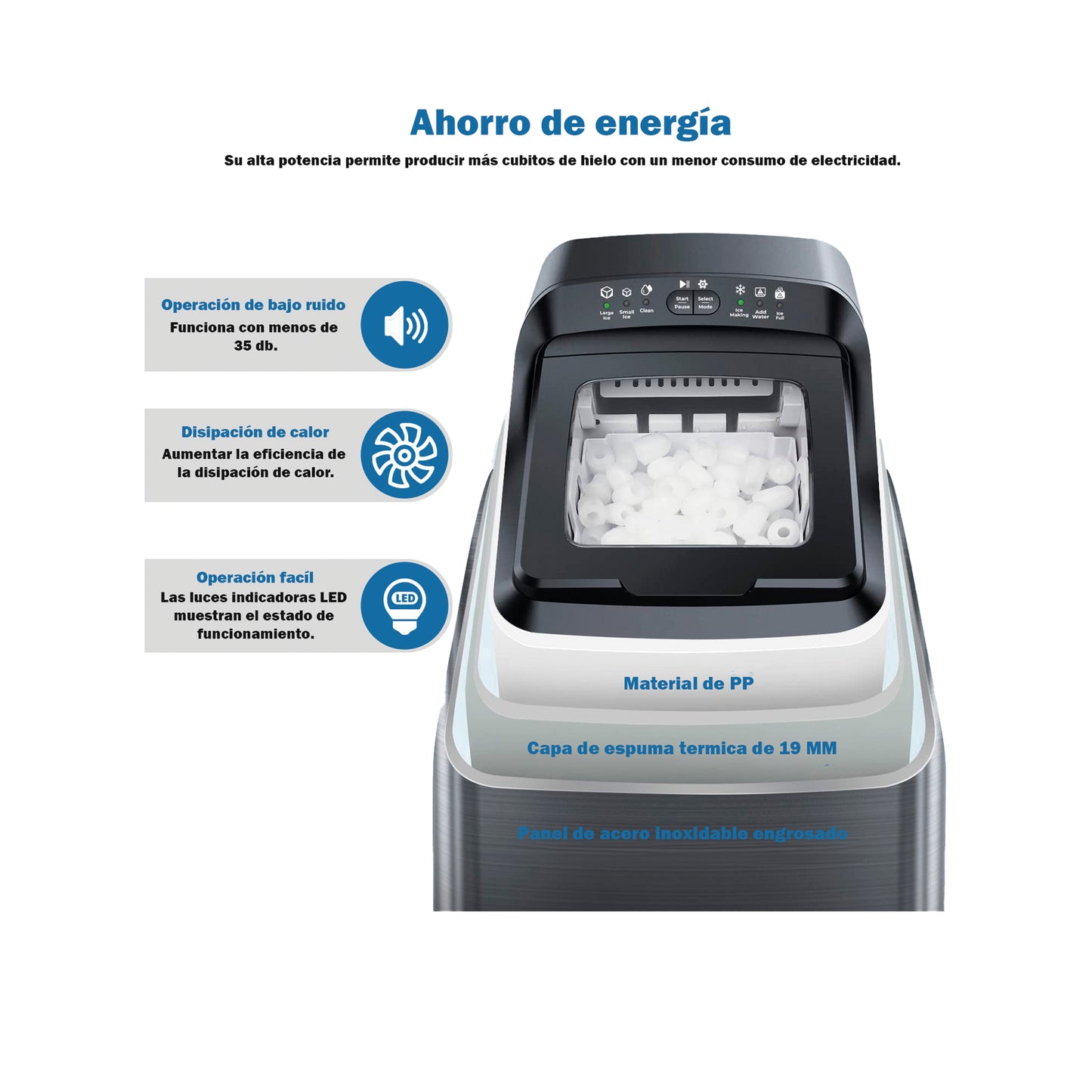 Máquina de hielo autolimpiante