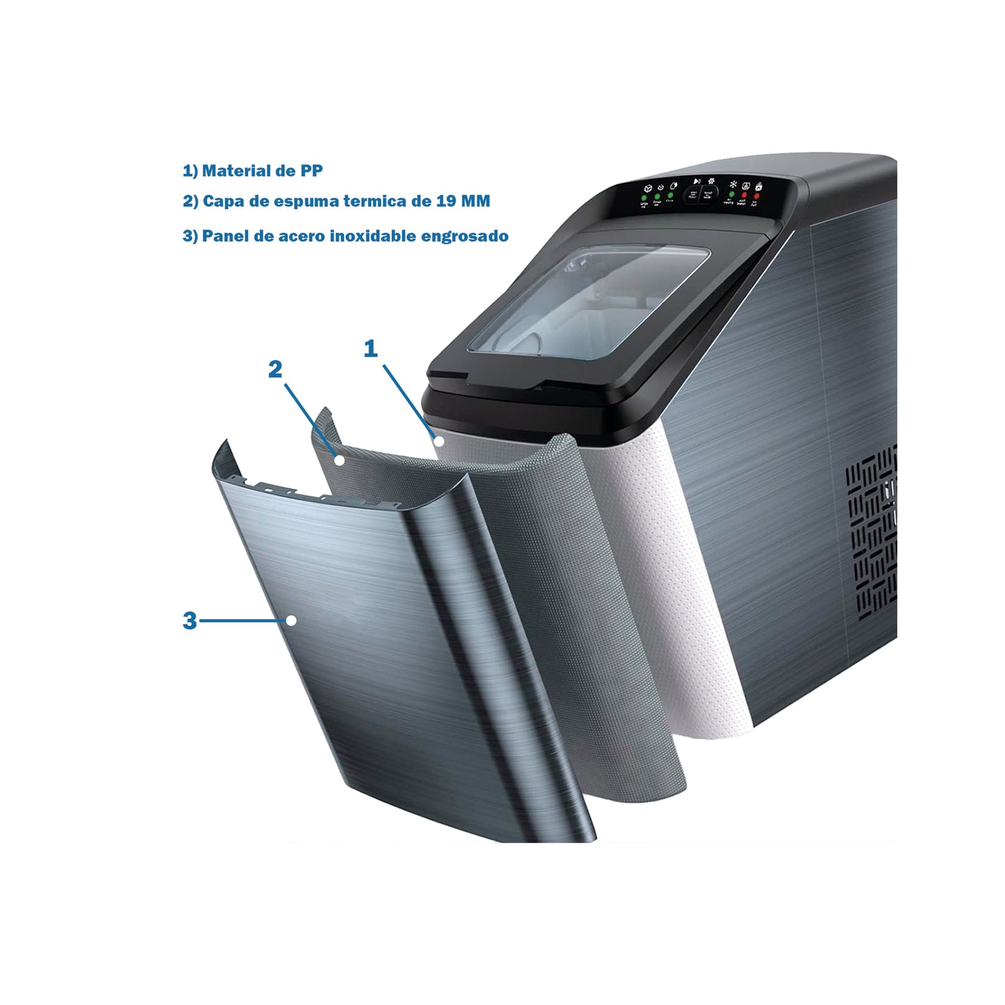 Máquina de hielo autolimpiante