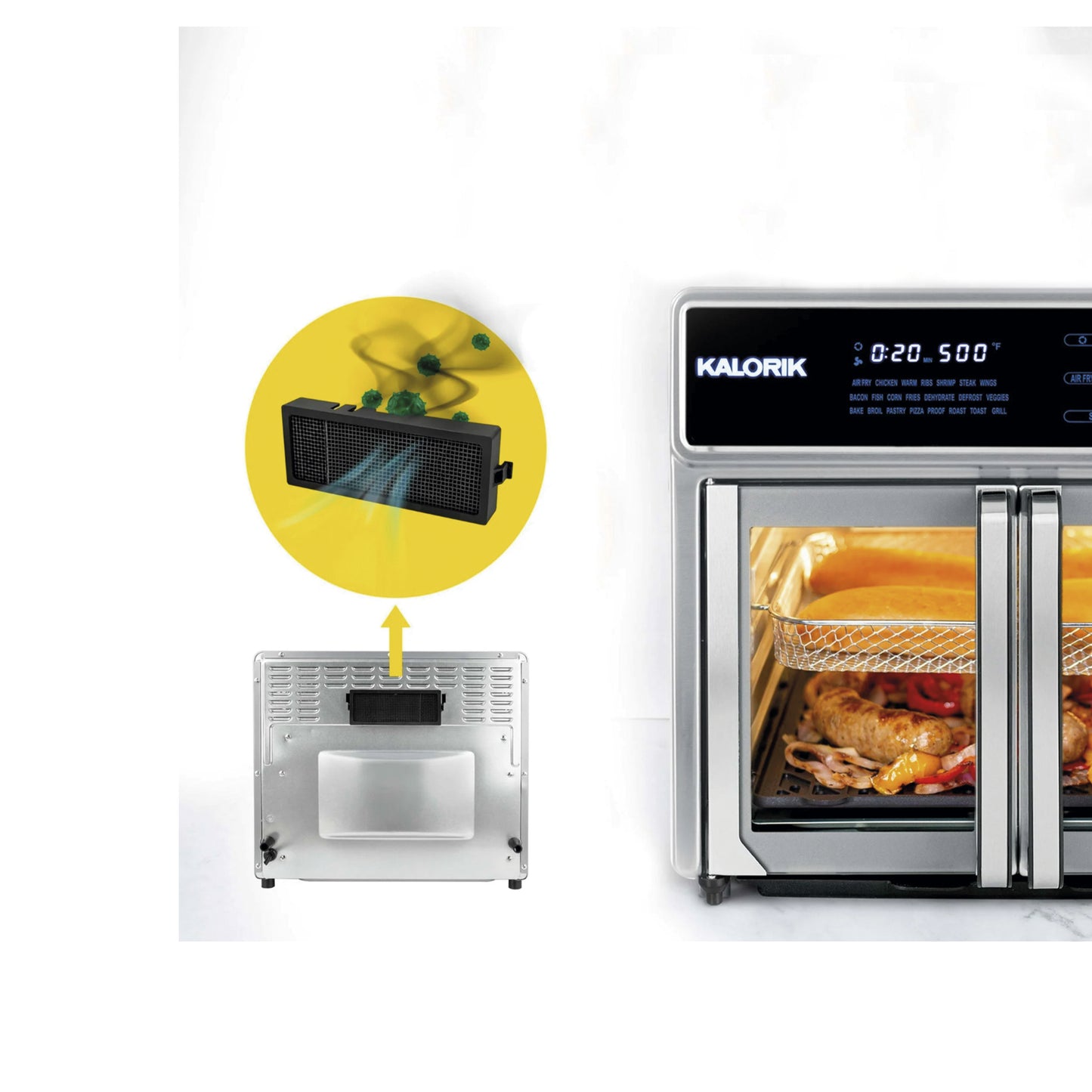 Kalorik MAXX® Horno freidora de aire digital con tecnología Sear sin humo